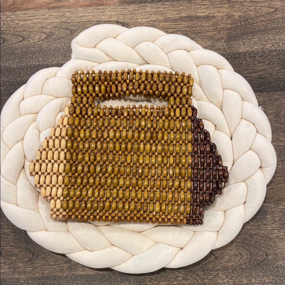 💕3/$40💕Handcrafted Beaded Bag - Brown and Tan